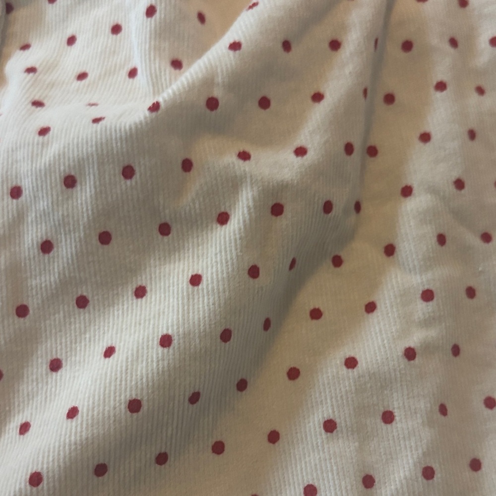 *Hanna Andersson Cream Button Down Corduroy Shirt with Polka Dots - Picture 9 of 9
